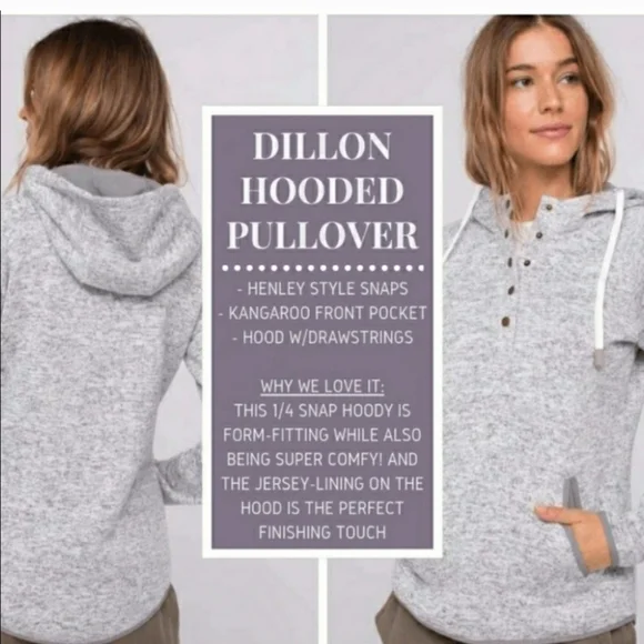Thread & Supply Dillion Oatmeal Spice Pullover 3/4 Snap Cozy Hoodie Sweatshirt S - Picture 8 of 8